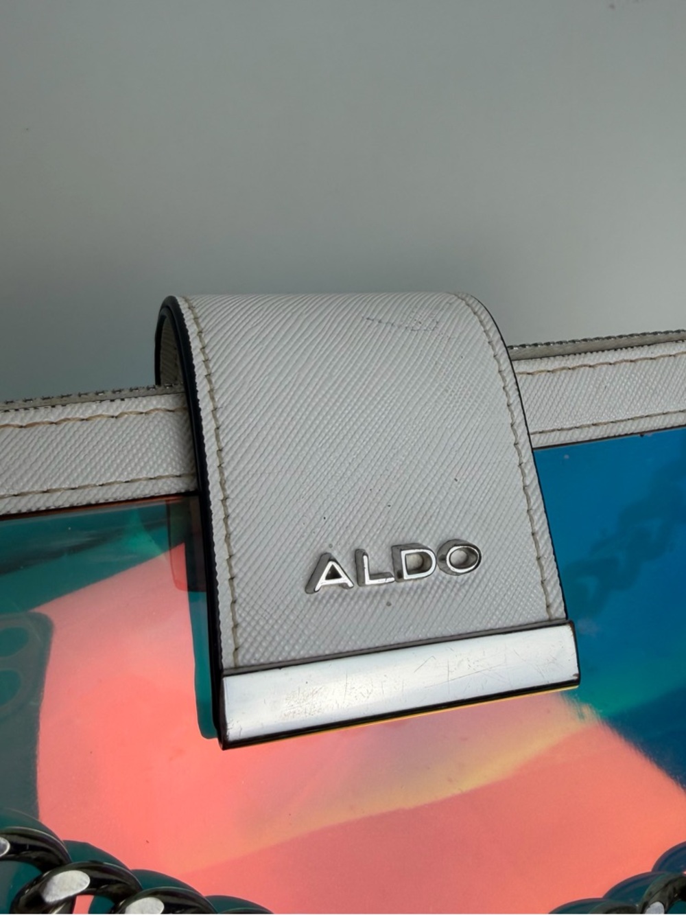 ALDO White Shoulder Bag with Iridescent Front Panel - Picture 10 of 13